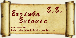 Božinka Belović vizit kartica